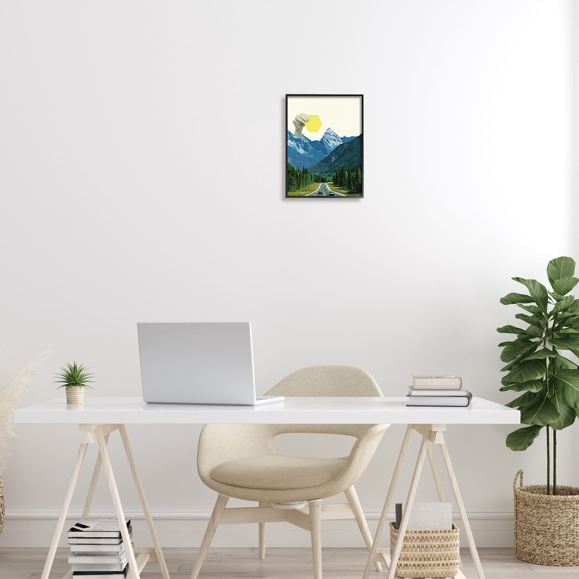 Stupell Industries Holding Sun Surreal Mountain Forest Road Landscape Framed Wall Art, 11 x 14, Design by Cassia Beck