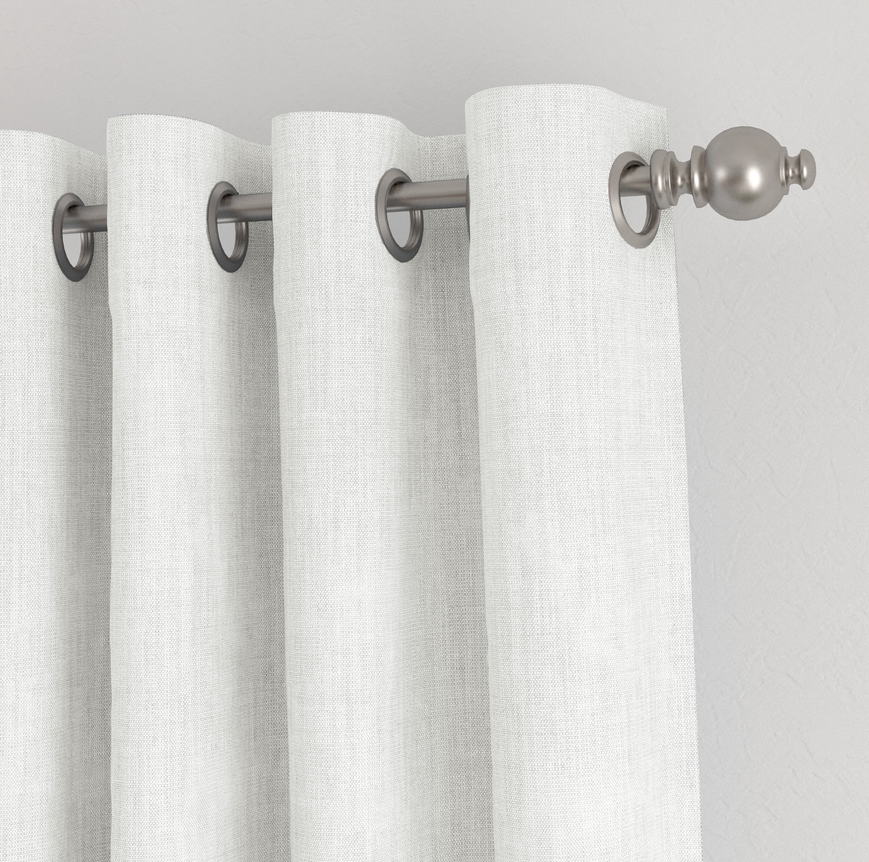 Noble Linens White Linen Blend Energy Saving Grommet Curtain Panel, 50" x 84" 2 Panels