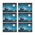 thumbnail image 2 of MKHERT Pirate Ship at Night Moon on Ocean Sea Placemats Table Mats for Dining Room Kitchen Table Decoration 12x18 inch,Set of 6, 2 of 4