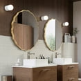 thumbnail image 2 of TEWLOSS Round Mirrors Wall Mirror 32" Wavy Mirror for Bathroom Gold Aluminum Alloy Frame, 2 of 10