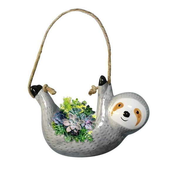 Snmubt Hanging Flowerpot Succulent Pots Animal Plant Planters Succulent Plant Pots (Gray)