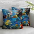 thumbnail image 3 of Qinduosi Throw Pillow Cushion Cover, with and Source of Oxygen Coral Liquid Culture Scenery, Decorative Square Accent Pillow Case, ", Azure Blue White, 3 of 5