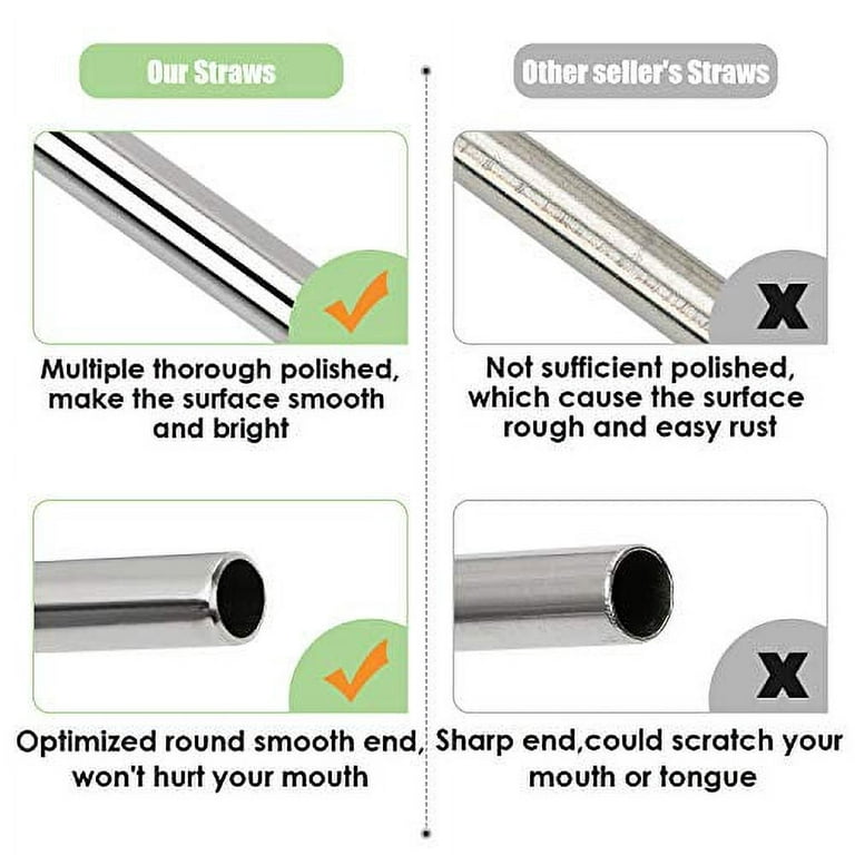 MUTNITT 20 Pcs 10.5 Bent Metal Straws,Reusable Stainless Steel