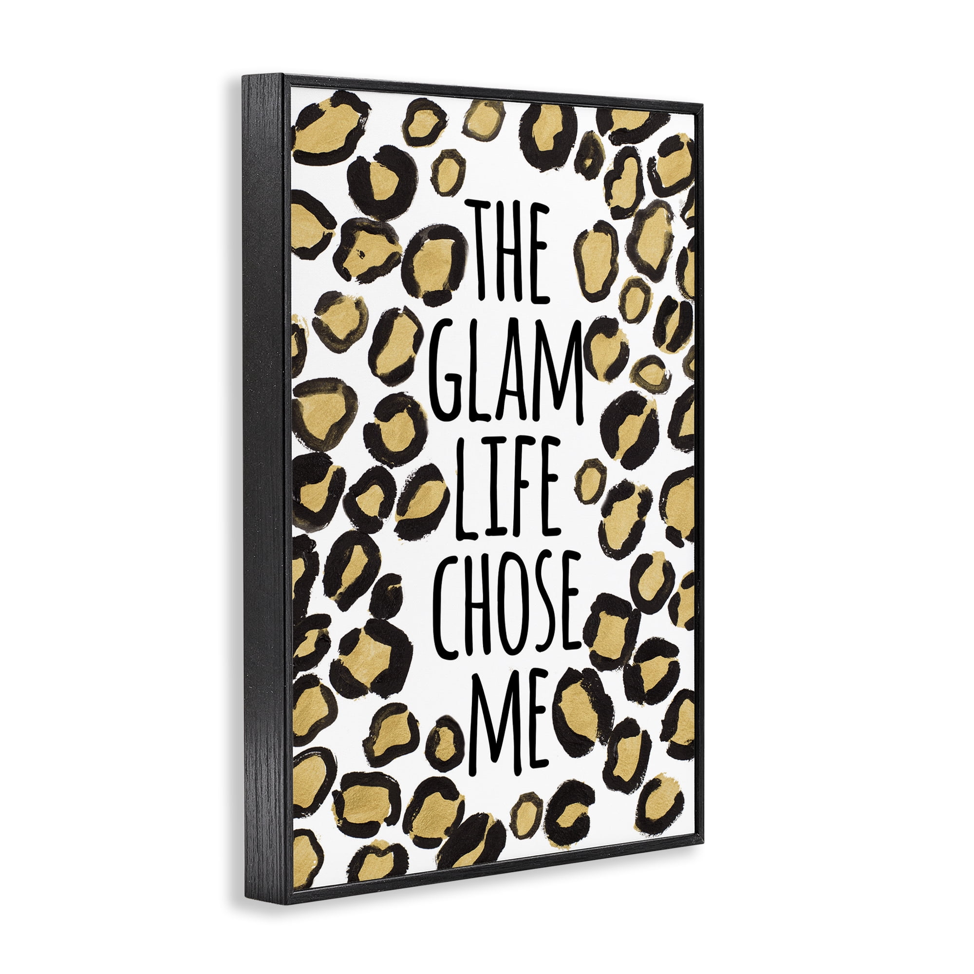 Stupell Industries Glam Life Chose Me Typography Painting Black Framed Art Print Wall Art, 12 x 18
