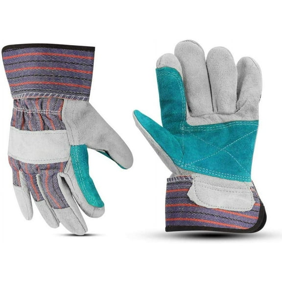 FCD Heavy Duty Work Gloves with Safety Cuff and Wing Thumb for Gardening or Landscaping, Size Large 6-Pairs