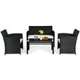 thumbnail image 4 of Pemberly Row 4-Pc Rattan Patio Furniture Set with Sofa & Coffee Table in Black, 4 of 9