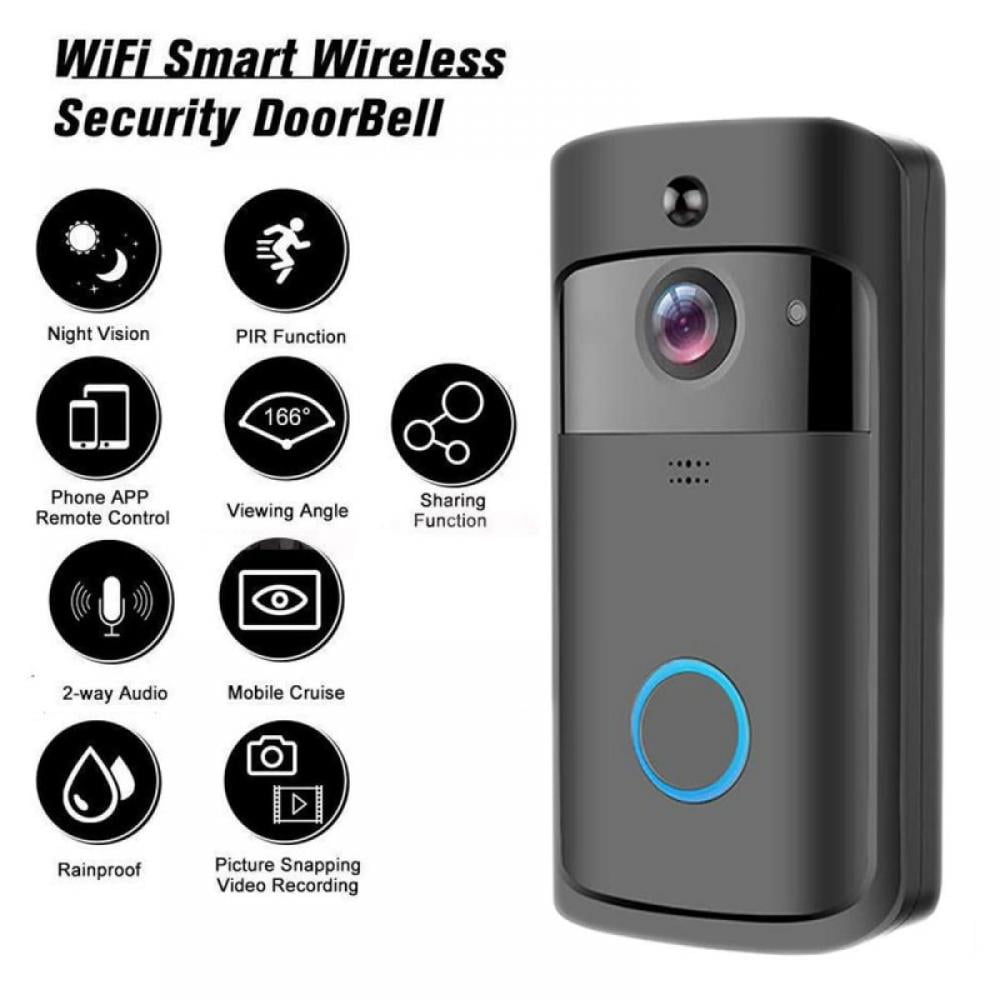 Home Smart Wireless Door Bell Wifi Doorbell Remote Intercom IR Security Camera 