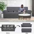 thumbnail image 4 of Easy-Going Jacquard Stretch Sofa Slipcover Non Slip Couch Cover, Loveseat Size, Gray, 4 of 7
