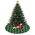 thumbnail image 3 of 30 Inch Christmas Tree Skirt – Velvet Plush Tree Mat, Soft Thickened Polyester with Red Ties, Single-Sided Printing, Available in 30in/36in/48in, Perfect for Holiday Xmas Tree Decoration, 3 of 7