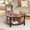 Retro color, variant on Round Coffee Table, 30.5" Wood Circle Coffee Table with Sturdy Metal Roman Pillar Legs, 2 Tier Coffee Table with Open Storage, Rustic Center Table with Storage Shelf, Easy Assembly