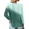 thumbnail image 3 of DYMADE Womens Leisure Gradient Print Long Sleeve Relaxed Fit Basic Tops T-Shirts Blouses, 3 of 3