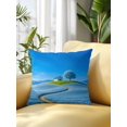 thumbnail image 2 of Outdoor Pillows Waterproof, Sky Blue Bedding Throw Pillows with Insert for Couch Sofa Bed, Natural Landscape Country Tree Flowers 18x18 Inch Pillowcases Decorative Camping Patio Pillow Set of 1, 2 of 8