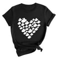 thumbnail image 2 of Virmaxy Happy Easter T-Shirt for Women Easter Egg Letter Print Tees Tops Fashion Crewneck Printed Short Sleeve T-Shirt Casual Loose Shirt Tops Black-B 2XL, 2 of 4