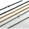 thumbnail image 2 of Women Men Black Gold Silver Stainless Steel 2mm Round Box Chain Necklace 12-32", 2 of 8