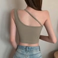thumbnail image 2 of Sexy Women's Crop Tops Ladies Vest Bralet Camisole Tank Tops One Shoulder Strappy Slim Top, 2 of 8