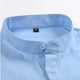 thumbnail image 4 of Blusa y camisa de manga larga con cuello alto para hombre, informal, de color liso, con cuello alto, manga larga, bolsillo con medio botón, blusa de poliéster para hombre, 4 of 4