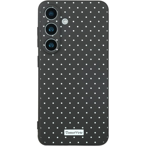 Compatible for Samsung Galaxy S25 Case with Cute Polka Dot Aesthetics Simple Design for Girls Women Soft TPU Slim Protection Case for Samsung Galaxy S25-Black