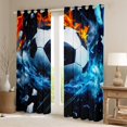 thumbnail image 2 of Manfei Soccer Football Black Out Curtains, Ice and Fire Curtains Pack of 2 (42x63 Each), Teen Boys Sport Bedroom Curtains, Luxury Bedroom Decor, 2 of 6