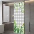 thumbnail image 3 of Spring Leaves Window Privacy Film, Pastoral Garden Botanical Gray Plaid Static Cling UV Sun Blocking Tint Film Heat Control Windows Films for Bedroom Bathroom, Window Stickers 23.6"x59", 3 of 7