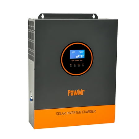 PowMr 5000W 48V Hybrid Solar Inverter 110V Off Grid 80A MPPT Controller Max PV 500V LCD Display For Flooded Lead-acid Vented Sealed Gel NiCd Lithium Battery