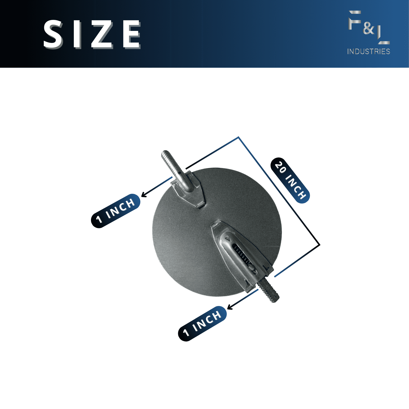 F&L Industries 20" Galvanized Duct Volume Damper with Quad Lever | FLD20 – Durable HVAC Airflow Control for Venting, Heating, Cooling & Exhaust Duct Applications