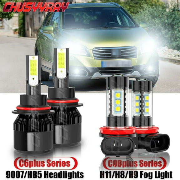 For Nissan Xterra 2005-2015 6000K LED Headlight High Low Beam Fog Light Bulbs 4x