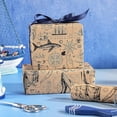 thumbnail image 4 of Kraft Vintage Nautical Wrapping Paper Roll - Mini Roll - 17 Inch x 16.5 Feet - Retro Map & Ocean Travel Adventure Wrapping Paper for Men Boys Birthday, Fathers Day, Travel Themed Party, 4 of 7