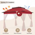 thumbnail image 4 of COOS BAY 11x11 Replacement Gazebo Top with Air Vent Sunshade Polyester Top Cover Only, Red, 4 of 6