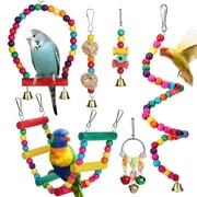 TSV 6pcs Bird Toys, Colorful Bird Cage Accessories for Parakeets Cockatiels, Parrots, Love Birds