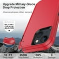 thumbnail image 4 of Funda para iPhone 13 con 2 protectores de pantalla, resistente y duradera, de 3 capas, para Apple iPhone 13 de 6.1 pulgadas (rojo y negro), 4 of 7