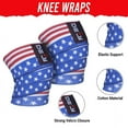 thumbnail image 6 of Defy Knee Wrap for Weightlifting, Muay, Thai MMA, Elastic Bandages for Men and Women, Pack of 2, 72 Inch - American Flag, 6 of 6