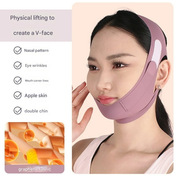 1 PCS V-shaped lifting mask, V-shaped face mask, V-shaped shaping mask, lifting band, face firming band, jaw exerciser, washable and reusable.