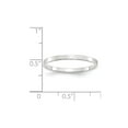 thumbnail image 3 of 10k White Gold 2mm Flat Plain Classic Wedding Band Ring Size 9, 3 of 4