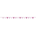 thumbnail image 2 of Hot Pink Dots & Stripes Paper Flag Banner, 12 ft, 2 of 2