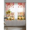 thumbnail image 5 of Sheer Curtains 72 inches Long, Fence Sunflower Pumkin Red Leaves Fall Watercolor Blooming Light Filtering Sheer Window Curtains Rod Pocket Voile Drapes for Bedroom Living Room, 52"W x 72"L 2 Panels, 5 of 7