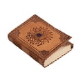 thumbnail image 2 of Título: Diario cuero relieve girasol y mariposa, 240 páginas, cuaderno bocetos cuero, cuaderno vintage. (70 characters), 2 of 3