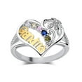 thumbnail image 4 of Jumpingount Anillo de cristal Anillo de abuela Anillo de dedo en forma de corazón Regalo de joyería para el Día de la madre Ropa, zapatos y accesorios Miscelánea Numero 3 Jumpingount AP007113-03, 4 of 6