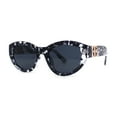 thumbnail image 2 of Retro Classy Thick Plastic Cat Eye Glam Fashion Sunglasses Clear Tortoise - Black, 2 of 4