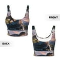 thumbnail image 6 of Goofa Sunset Cliff Dinosaur Printed Sports Bras for Women, High Impact Running Bra Workout Crop Tank Tops Longline Sports Bra Push up-Large, 6 of 9