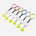 thumbnail image 5 of Llavero de tenis portátil de 6 bolas: regalo ligero y duradero para amantes del tenis La pelota mide 2 cm, la raqueta mide 9,8 cm de largo dorado plateado morado verde rojo azul, 5 of 5