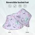 thumbnail image 2 of Yiaed Purple Butterfly Print Reflective Stripe Bucket Hat Unisex Funny Outdoor Fisherman Cap Beach Sun Hat, 2 of 5