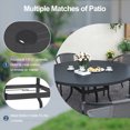 thumbnail image 2 of ELPOSUN 7-Piece Outdoor Patio Dining Set, Patio Dining Chairs & 51.1” Large Round Dining Table with Umbrella Hole, Steel Frame & Rattan Seat, Black/Gray, 2 of 7