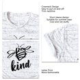 thumbnail image 3 of Camisa con estampado de letras de verano, cuello redondo, manga corta, camiseta holgada informal con letras a la moda para mujer, gris grafito (letra negra) XXL, 3 of 4