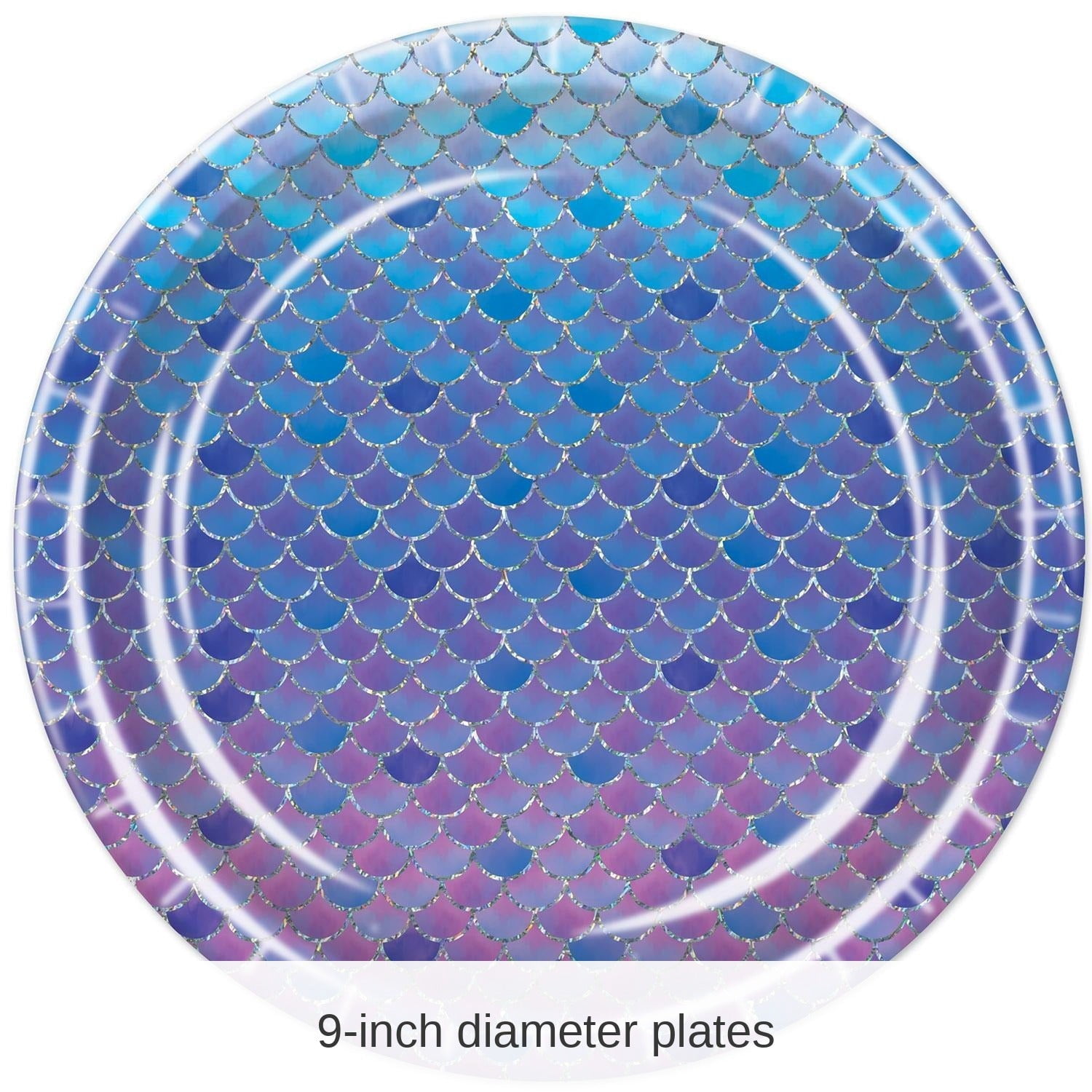 96 Pack Bulk Mermaid Scales Paper Plates 9 inch