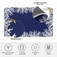 thumbnail image 3 of Coastal Coral Door Mat Indoor Outdoor, Navy Blue Ocean Marine Nautical Beach Non Slip Welcome Mat with Rubber Backing, Absorbent Fabric Front Door Mats Entryway Rug for Home Patio Entrance 18"x30", 3 of 9
