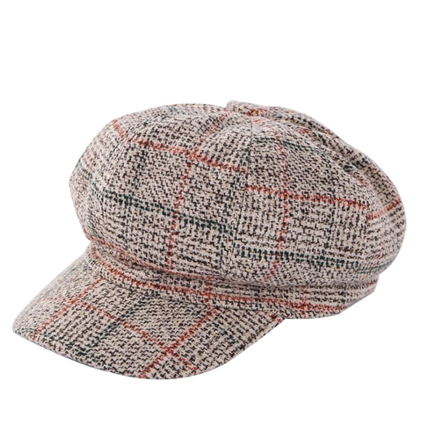 Boina para mujer Gorra Newsboy Capucha francesa Clásico Otoño Primavera Invierno Sombrero Grueso Lana a cuadros Octágono Zhivalor 222367-3
