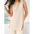 thumbnail image 4 of Women'S 2 Piece Lounge Set 2025 Summer Casual Loose Tank Top Wide Leg Pants Matching Outfits Tracksuit Cream White L, 4 of 5
