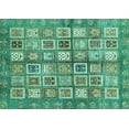 thumbnail image 1 of Ahgly Company Machine Washable Indoor Rectangle Abstract Turquoise Blue Modern Area Rugs, 2' x 5', 1 of 4