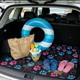 thumbnail image 2 of Jeiento Pink Blue Splatter Paw Print Car Trunk Mat 29"x39", All Weather Cargo Liner Non Slip Stain Resistant Protector for Sedan SUV Truck Van, 2 of 7