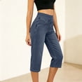 thumbnail image 5 of Guieoi Jeans for Women Plus Size 2026 Trendy Stretch-Waist Pocketed 7/8-Length Stretchy Denim Pants Trousers Clothing Blue XXXXL, 5 of 7